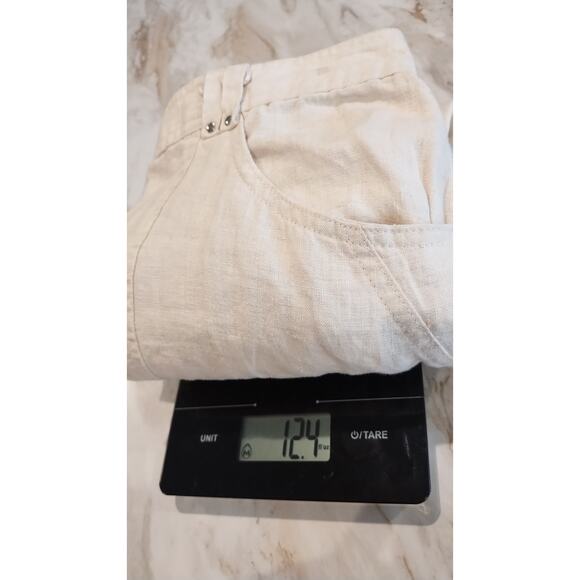 NWT JM Collection Womens 20w Ivory pants 100% Linen Wide Leg Lagenlook Capri - Picture 16 of 16